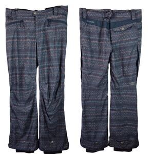 Columbia Blue Red White Pattern Omnitech Waterproof Snow Ski Pants 34 Women's M